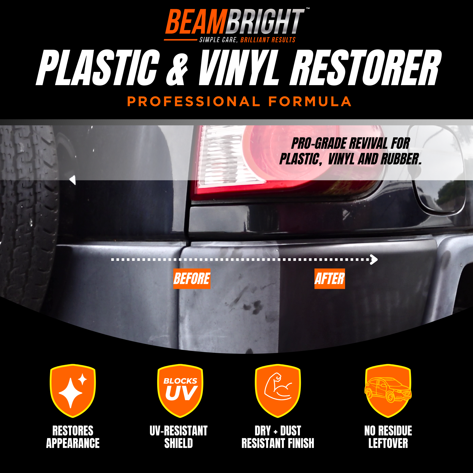 Plastic Restorer – Deep Shine for Faded Plastic, Rubber & Vinyl (8 oz)