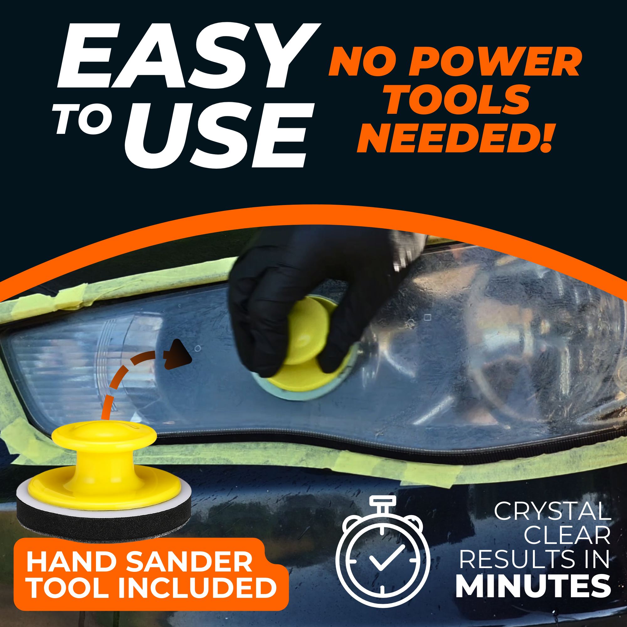 Ceramic Headlight Restoration Kit — Restore Cloudy, Yellowed Headlights with UV Protection (No Tools Needed)